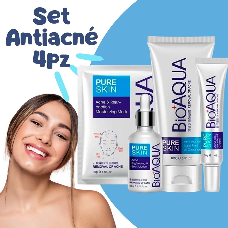 💧 COMBO KIT ANTI ACNE BIOAQUA - Lleva 4 productos 🌟